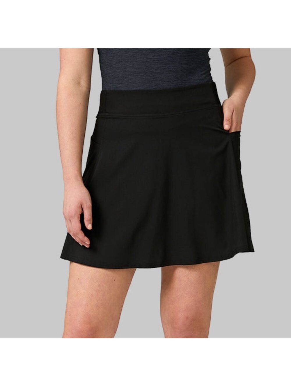 32 Degrees Black Active A-Line Mini Skirt with Side Pocket